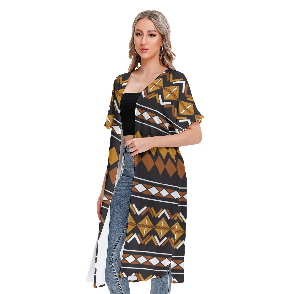 All-Over Print Women's Short Sleeve Cardigan