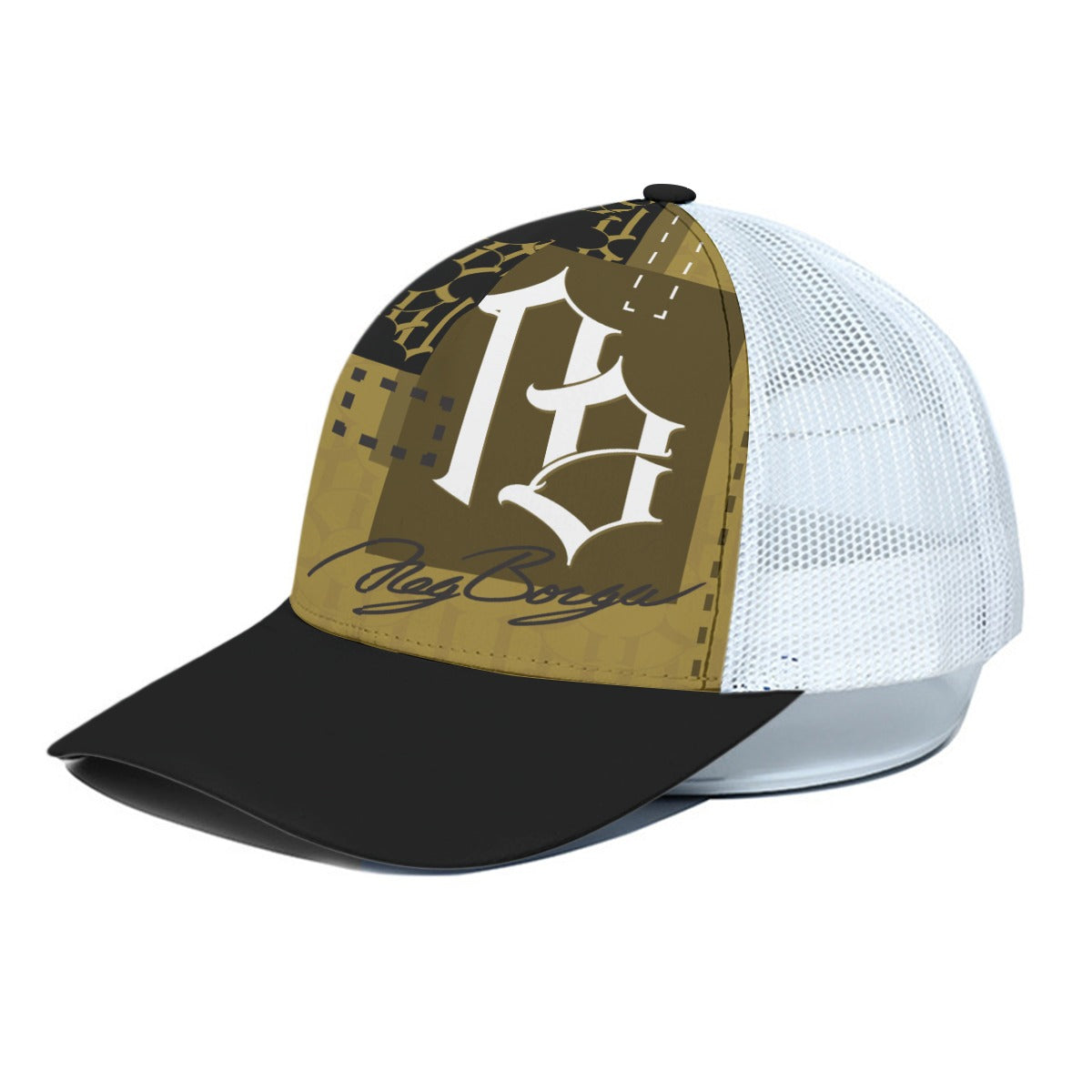 Unisex Trucker Hat With White Half-mesh