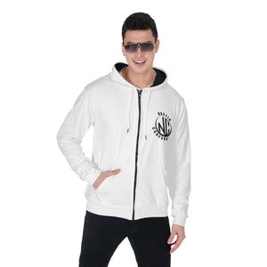 All-Over Print Zip Up Hoodie With Pocket